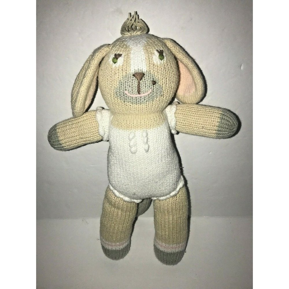 Bla‎ Bla Pearl The Dog Cream Brown Knit Stuffed animal Plush 12"